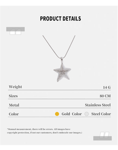 Collane 2120 XY per le donne in acciaio inossidabile originale promettimi "moda maglione pentagramma con ciondolo a forma di stella - Product Image 5