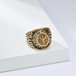 Anillos de Acero Inoxidable Tempusort con Emblema Estadounidense Chapado en Oro, Águila Calva, Cuerpo de Marines, Condor, para Hombre, Aniversario - Product Image 2