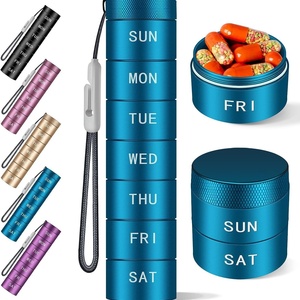 Scatola per medicinali in metallo, sigillata, impermeabile, per esterni, in lega di alluminio, con scomparti divisi, impilabile, capacità 1 litro, per 7 giorni - Product Image 3