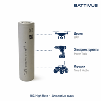 Cellule Li-ion INR21700 NCM 18C 90A 5000 mAh à débit de décharge élevé, batterie lithium-ion cylindrique 5000 mAh Tenpower 50xg 21700