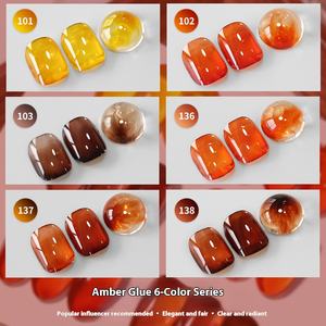 2025 nouvelle mode ambre série Gel à ongles longue durée glace Transparent Caramel brun Style français 15ml Volume pour magasin d'ongles - Product Image 3