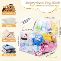 Fauteuil de rangement transparent en forme de L, style dessin animé, tendance, double usage, en PVC épaissi avec rembourrage en peluche