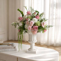 Centro de Mesa de Boda con Bola de Rosas Artificiales Rojas de Lujo, Arreglo Floral de Seda para Decoración de Eventos y Fiestas