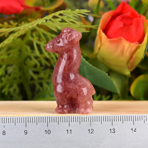 Figurines d'animaux en cristal miniature sculptées à la main en pierres précieuses naturelles personnalisées, 30 mm, alpaga, pour décoration - Product Image 5