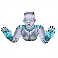 Надувная 3D-модель головы робота с LED-подсветкой и ИИ, для уличных вечеринок, цифровой декор для сцены, прочный реквизит