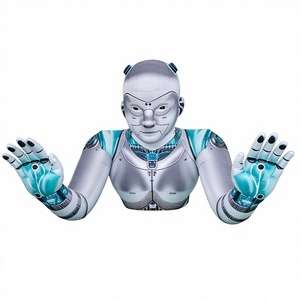 Modèle de tête de robot IA géant à LED, formes 3D gonflables, fournitures pour fêtes en plein air, accessoires de décoration de scène numérique, durable - Product Image 1