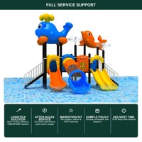 SageDelightRides Aire de jeux aquatique personnalisée avec toboggan double spirale, seau basculant, escaliers et rampes en acier pour enfants - Fabricant