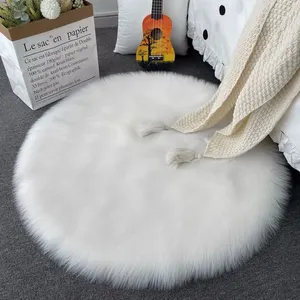 Tapete personalizado Fluffy Faux Fur Rug Lavável Shaggy Área Tapetes Design Moderno Super Shaggy Tapete Tapetes Para Sala De Estar