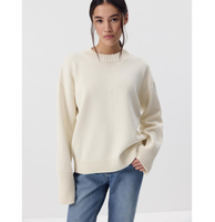Pull-over en tricot personnalisé en coton alpaga et viscose, style raccoon, à manches longues, col roulé, doux et moelleux, pour femme - Vente chaude