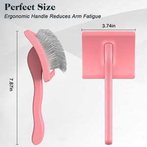 แปรงขนสัตว์เลี้ยง Air-Elastic Slicker Brush 304 สแตนเลสสตีล พร้อมด้ามจับโค้งรูปตัว S สำหรับกำจัดขนและสิ่งสกปรก  เครื่องมือสำหรับร้านค้าปลีก - Product Image 6