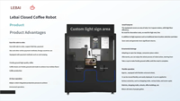 Robot Expendedor de Café Comercial con Brazo Robótico LM3 de 6 Ejes - Kiosco de Café de Autoservicio con Pago por Código QR
