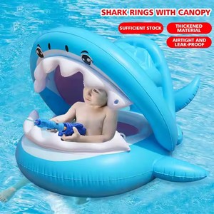 Flotador de Natación para Bebés, Asiento Flotante para Niños, Anillo de Natación de PVC para Niños con Toldo - Product Image 3