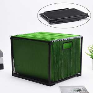 Organizador de carpetas de archivos colgantes de metal con bandeja de documentos Organizador de escritorio para el hogar o la oficina - Product Image 2