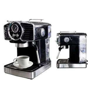 Cafetera eléctrica italiana semiautomática para uso doméstico, máquina de café expreso de alta presión con Espumador de leche de vapor, 20bar