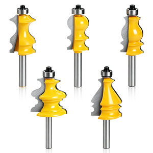 Juego de 5 fresas de moldura con vástago de 1/4 pulgada, de carburo con guía de rodamiento, perfil Ogee Cove para carpintería CNC y molduras - Product Image 6