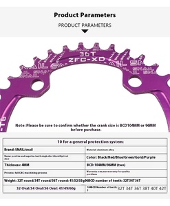 Ốc sản xuất MTB wheelsets xe đạp Crank 32T-38t răng tấm chainring đen xe đạp leo núi chuỗi bánh xe freewheel chu kỳ - Product Image 2