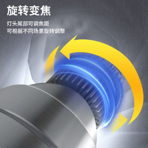 Linterna Frontal LED de 60W, 12V CC, Aleación de Aluminio, Táctica, para Montañismo, con Regulador de Intensidad, Luz Blanca - Product Image 3