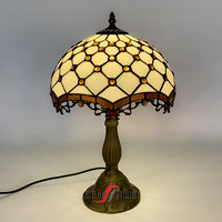 Lampe de table Sensmuel chinoise usine vente en gros personnalisé vitrail Tiffany soudé à la main style européen rétro décoratif LED bureau