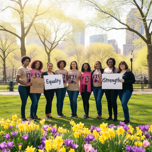 T-shirt per la Giornata Internazionale della Donna, girocollo, manica corta, in cotone, con stampa ispiratrice, abbigliamento casual - Product Image 2