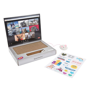 <b>Cat</b> Scratcher Laptop with Fluffy 'Mouse' Interactive Toys Pet <b>Scratching</b> <b>Board</b> - Product Image 3