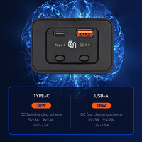 Chargeur USB pour voiture 12/24V, prise QC3.0 Type C PD, charge rapide 48W, double port, adaptateur pour voiture, camion, bateau, camping-car, modification