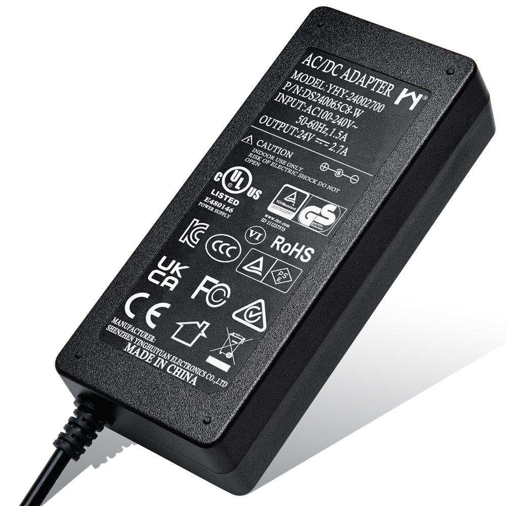 Ac 110V 220v to dc импульсная мощность ac dc 65w 24v 2.7a 2700ma tuv ce адаптер переменного тока импульсный источник питания