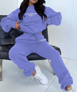 Sweat-shirt imprimé brodé de haute qualité en gros, coton, taille plus, sweat-shirts pour femmes, sweat-shirts et pantalons de survêtement - Product Image 2