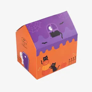 Saints' Day Paper Boxes Little Colored House Nougat Cookie Candy Box For Halloween Festival Party Favors Decoration Boxes