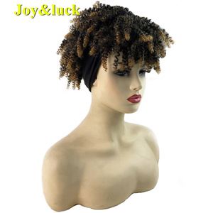 Perruque Afro <span class=keywords><strong>avec</strong></span> <span class=keywords><strong>frange</strong></span> synthétique, perruque courte crépue et bouclée rouge, prix en gros, pour femmes - Product Image 2