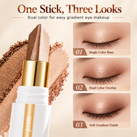 QICIY 2-Wege Schnell-Ton-Umschaltender Lidschattenstift Creme-Lidschattenstift Schimmer Matt Dual-Farben Make-up-Stift Großhandel OEM ODM Bulk