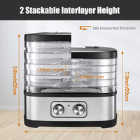 Wallepac Home Gebruik Semi-Automatische Fruit Mini Droger 5 Lagen Industrieel Voedsel Roestvrij Staal Kleine Dehydrator Machine Voor Rundvlees