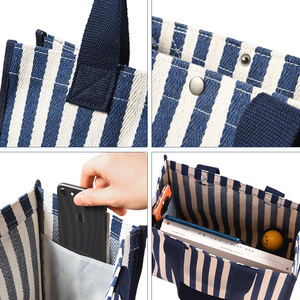 Versatile and Stylish Eco-Friendly Knitted Lunch <strong>Tote</strong> <strong>Bag</strong> for <strong>Women</strong> Thermal Insulated <strong>Canvas</strong> Material Portable Cooler <strong>Bags</strong> - Product Image 6