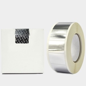 Etiqueta Adhesiva de Vinilo Plateado Personalizada, Duradera, Desechable, con Sello de Garantía, Rollo de Etiquetas Adhesivas - Product Image 3