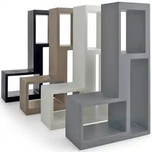 2023 Novo design canto plástico biblioteca armazenamento L forma escada prateleira estante portátil estante armário para o hotel