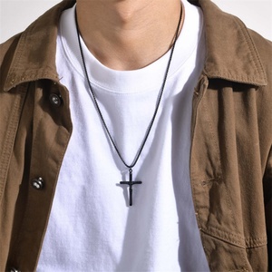 Fashion Fine Religious Jewelry Gold Plated Stainless Steel <b>Cross</b> Pendant Necklace - Product Image 2