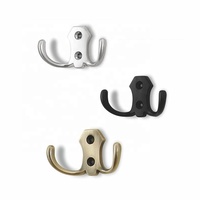 Crochets muraux multifonctionnels en alliage de zinc écologique pour salle de bain et cuisine, crochets à double extrémité pour serviettes et vêtements, pour usage hôtelier
