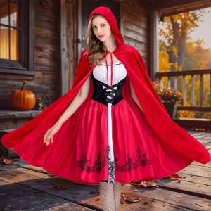 strapless open back dress Little Red Riding Hood Costume 7-8 Years