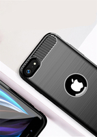En Fiber De carbone Souple TPU Texture Brossée Étui pour Téléphone Portable