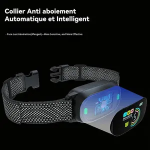 कुत्ते के प्रशिक्षण के लिए स्मार्ट एंटी-बार्क वाइब्रेशन कॉलर नए क्रॉस-बॉर्डर स्वचालित पालतू प्रशिक्षण उपकरण रंग स्क्रीन से बने प्लास्टिक के साथ - Product Image 2