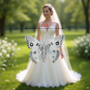 Fermaglio per Capelli a Farfalla Ilan 8cm, Accessorio per Acconciature da Sposa - Product Image 2