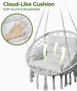Hamaca Colgante de Macramé <span class=keywords><strong>para</strong></span> Patio Exterior, Silla Columpio <span class=keywords><strong>para</strong></span> <span class=keywords><strong>Sala</strong></span> de Estar - Product Image 4