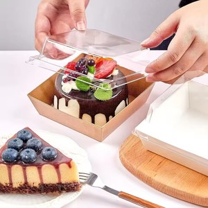 Cajas de Charcutería con Tapas Transparentes, Contenedor Desechable para Alimentos, Cajas de Kraft para Postres, Panadería, Sándwiches, Galletas, <span class=keywords><strong>Sushi</strong></span>, Pasteles - Product Image 1