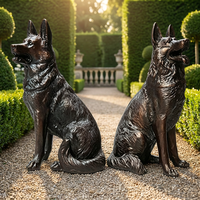 Statue de chien de garde en bronze de qualité muséale - Sculpture de lion fidèle en bronze personnalisable