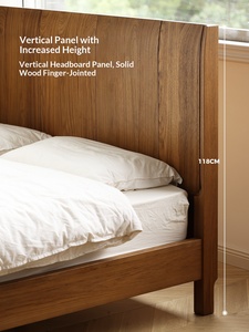 Lit suspendu en teck du Myanmar, style moyen, en bois massif, 1,8 m, lit double, pour chambre à coucher, petit appartement, usage domestique, en teck naturel - Product Image 3