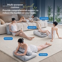 Coussin de soutien lombaire gonflable en PVC pressurisé portable transfrontalier avec repose-pieds pour voyages en avion, trains à grande vitesse et activités de plein air