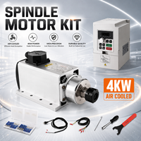 Kit moteur de broche refroidi par air haute vitesse 4KW 220V avec variateur de fréquence (VFD) 18000 tr/min pour machine de gravure CNC et routeur de travail du bois