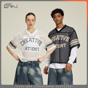 T-shirt a maniche corte da uomo Dreaming Lion, estiva, sportiva, in rete traspirante, con stampa a lettere, di alta qualità, con scollo a V. - Product Image 2