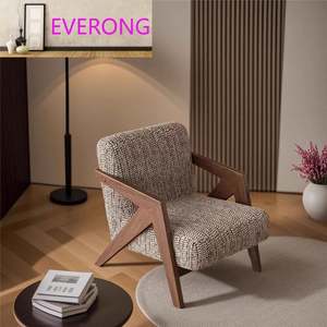 Set di Poltrona Singola in Legno Massello Neo-Cinese e Mid-Vintage, Divano Classico per <span class=keywords><strong>B</strong></span>&<span class=keywords><strong>B</strong></span>/Hotel, Salotto e Reception - Product Image 2