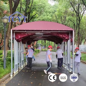 Tenda Personalizzata Movibile per Fiere con Copertura in PVC Rimovibile, Tettoia Estensibile Scorrevole Pieghevole - Product Image 1
