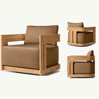 Ensemble de meubles de patio en teck de luxe moderne pour cour, hôtel, parc, canapé de jardin en teck pour utilisation en extérieur